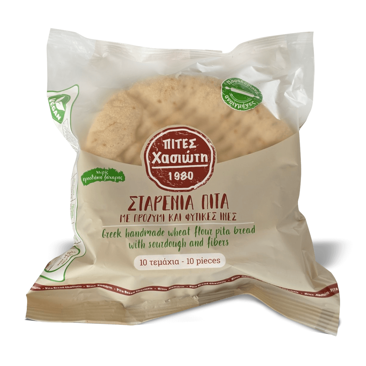 Πίτα Σταρένια με προζύμι και φυτικές ίνες - Συσκευασία 10τμχ.